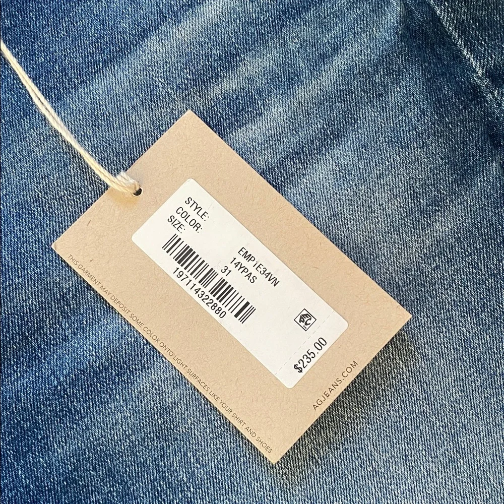 AG Adriano Goldschmied Angel Low-Rise Boot Cut Blue Denim Jeans Size 31 NWT - Picture 5 of 15